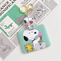 Porte-cartes et porte-clés portable Snoopy, étui de protection pour carte d'étudiant, carte de bus, métro, accessoire de sac