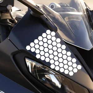 Autocollant de modification pour <span class=keywords><strong>casque</strong></span> de <span class=keywords><strong>moto</strong></span> en nid d'abeille solide, réfléchissant et imperméable - Product Image 2