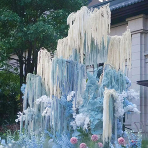 Bouquet de fleurs séchées traditionnelles éternelles, plantes suspendues préservées, installation murale, taille 1M, pour mariage, ouverture de maison, décoration intérieure - Product Image 3