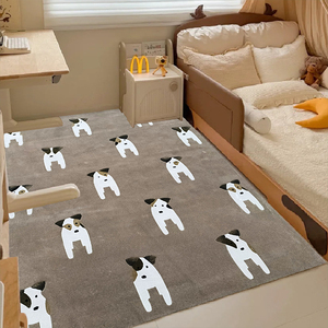 Alfombra de seda de bambú con patrón de logotipo de perro de 240x300cm, Alfombra de lujo con patrón de animales para suelo de dormitorio, alfombra con mechones a mano para habitación de niños - Product Image 1