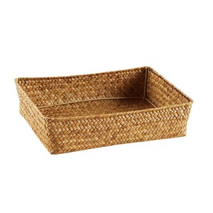 Organizador de Escritorio de Estilo Japonés Tejido con Hierba Marina para Controles Remotos, Llaves, Cosméticos, Joyas - Cesta para Mesa de Centro - Product Image 5