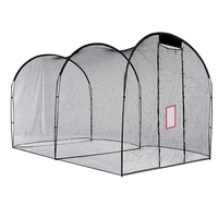 Cage de frappe portable robuste 5x3x3m pour entraînement de baseball et softball en extérieur, avec filet de protection