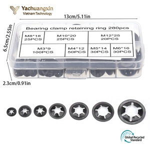 ชุดแหวนล็อคแบริ่ง 280 ชิ้น M3 M4 M5 M6 M8 M10 M12 แหวนรองเหล็กเคลือบดำ - Product Image 2