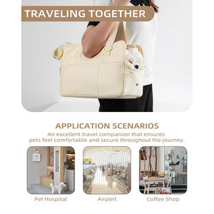 Sac de <span class=keywords><strong>transport</strong></span> pour petits animaux, sac de voyage pliable portable avec grande poche de rangement, design à bords souples pour chiots, chatons, petits chiens - Product Image 6