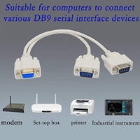Cable Divisor en Y DB9 de 30 cm, DB9 de 9 Pines, 1 Hembra a 2 Machos, Adaptador Divisor Serial RS232, Cable Recto