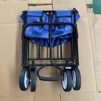 Chariot utilitaire pliable avec frein, chariot de jardin pliable, capacité de 80 kg, avec roues de 8 pouces et poignée réglable