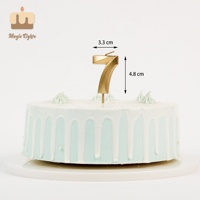Bougie en cire de paraffine de couleur métallique, sans fumée, sans parfum, pour gâteau d'anniversaire, décoration de gâteau d'anniversaire, bougies numériques, Halloween, Diwali
