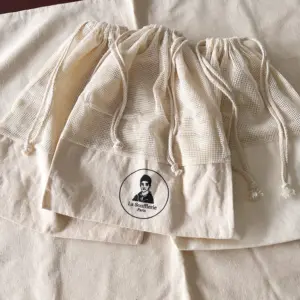 Túi Lưới Cotton Rau Củ Có Thể Tái Sử Dụng Túi Sản Xuất Cotton Túi Tote Lưới Có Dây Rút