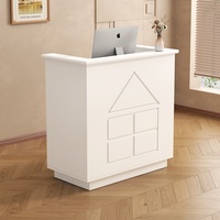 Bureau de réception commercial rectangulaire en bois, style crème, petit et simple, personnalisé, marque GUANKAI, pour magasin de vêtements, supermarché