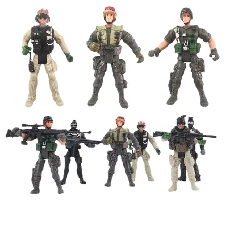 US Army Men SWAT Team Toy Soldiers Action Figures with Military Weapons