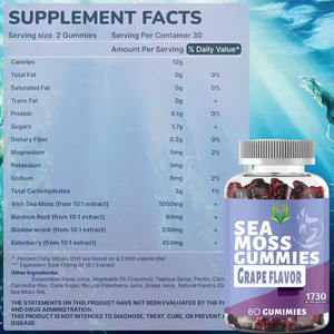 Suplemento de Algas Marinas Directo de Fábrica para la Producción de Energía, Gomitas con Sabor a Uva, Bayas de Saúco y Algas Marinas - Product Image 6