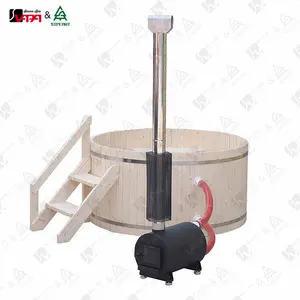 Vapasauna Direct manufacturer External wood stove hot tub Barrel Sauna Chimney Accessories Seclude Boards with stair solid wood