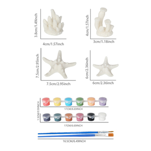 ชุดระบายสีสัตว์ทะเล DIY ยี่ห้อ WAYEE |   รูปปั้นปะการัง<span class=keywords><strong>ปลาดาว</strong></span>ที่สามารถทาสีได้ 4 ชิ้น แปรงทาสีอะคริลิกขนาด 4.5 นิ้ว |   ของเล่นศิลปะสร้างสรรค์สำหรับ - Product Image 5