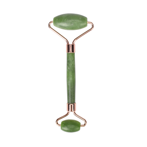 Best price straight handle green xiuyan jade stone handheld jade skin facial massage roller - Product Image 1