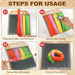 Wooden <b>Wool</b> Blending Board Set Yarn Combing Tool With Stand For Diy Felt <b>Craft</b> Supplies - Product Image 5