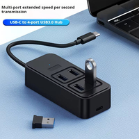Hub USB Ekspansi Pabrik 5Gbps Transfer Data Kecepatan Tinggi 4 Port Tipe-C USB3.0 dengan Port Daya DC5V
