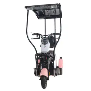 Três rodas triciclo elétrico do passageiro para adultos 3 rodas Solar Energry 48V600W bicicleta elétrica solar