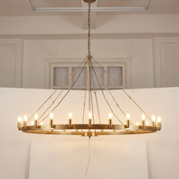 Lámpara Colgante Grande Estilo Rústico Industrial Vintage de Lujo para Decoración, con Dos Niveles, Tipo Araña, con Función de Calefacción, para Bodas