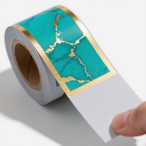 Personalised Customized Roll Waterproof Gold Foil Round <b>Label</b> <b>Printing</b> Custom Business Product Logo Stickers for Packaging <b>Label</b> - Product Image 2