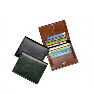 Wholesale Custom <b>RFID</b> <b>Blocking</b> Gents Crazy Horse Short <b>Wallet</b> Custom Minimalist Slim Bifold Men's Genuine Leather <b>Wallet</b> - Product Image 3