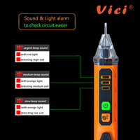 VICI-Bolígrafo de prueba de luz de sonido de inducción inteligente para electricista, pluma de prueba de voltaje de punto de rotura, cable vivo neutro
