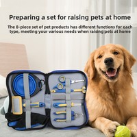 Kit de Toilettage pour Animaux 8 Pièces : Peigne Démêlant Simple Rangée, Coupe-Ongles, Lime à Ongles, Outil de Désépaississement, Râteau à Poils