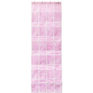 24 Grid Pink Transparent Pocket <b>Shoe</b> Cover <b>Storage</b> Closet Rack Hanging Door Rear Hanging Bag - Product Image 5