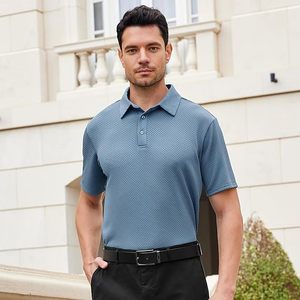 Super transpirable Jacquard texturizado Golf para Polos para hombres de manga corta de punto de tela estampada - Product Image 1