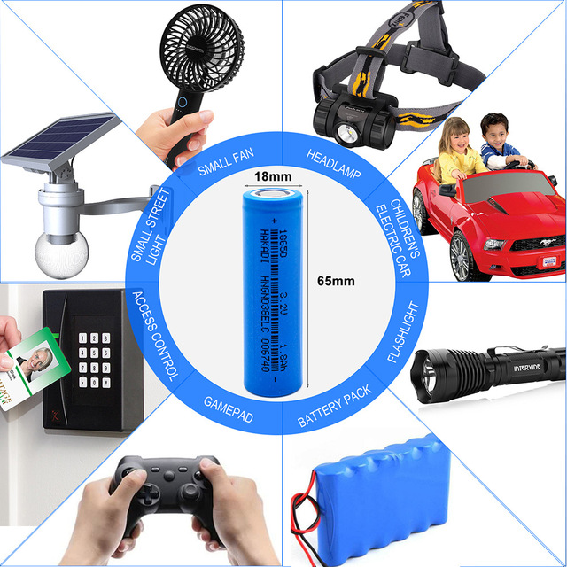 Brand New 18650 3.2V 1800mAh Rechargeable Cylindrical Lithium Ion Battery Bluetooth Fan Massager Speaker Toys Home Appliances