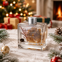 Bouteille diffuseur à roseaux en verre dépoli 120 ml, avec poussière d'or blanc, récipient à parfum rechargeable, contenant d'arôme, vente en gros, emballage personnalisé
