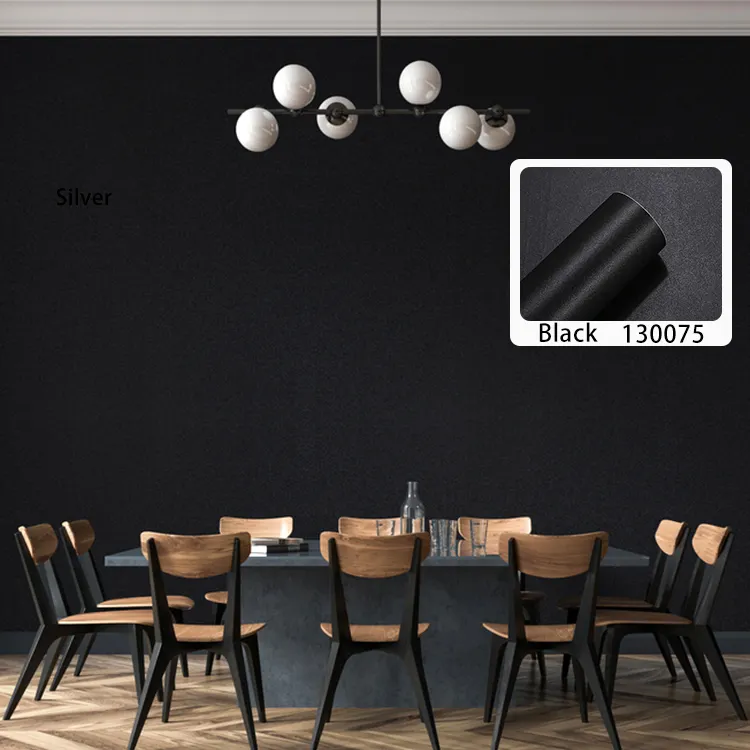 Bedroom Pvc Decorative Office Self Adhesive Black Wallpaper