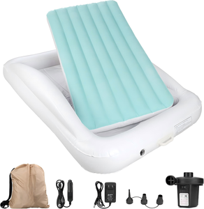 Cama de viaje inflable para niños pequeños, colchón de aire portátil para niños con bomba de aire eléctrica, cama inflable para niños pequeños para acampar y viajar por carretera - Product Image 1
