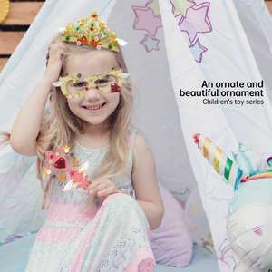 2024 창조적 인 조립 벽돌 장난감 디저트 꽃 DIY 작은 입자 빌딩 블록 소녀 헤어 밴드 보석 세트 - Product Image 2