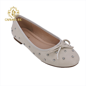 737-9 chaussures plates de ballet élégantes bout rond noir argent maille femmes Mary Jane chaussures de ballerine avec cristal - Product Image 4