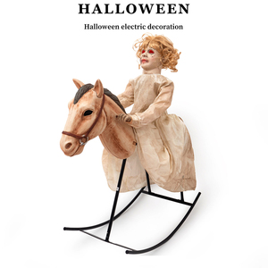 Decorazione Animatronica Spaventosa per Halloween: Cavallo a Dondolo Fantasma Ragazza per Casa Stregata, Bar Horror ed Eventi - Product Image 4