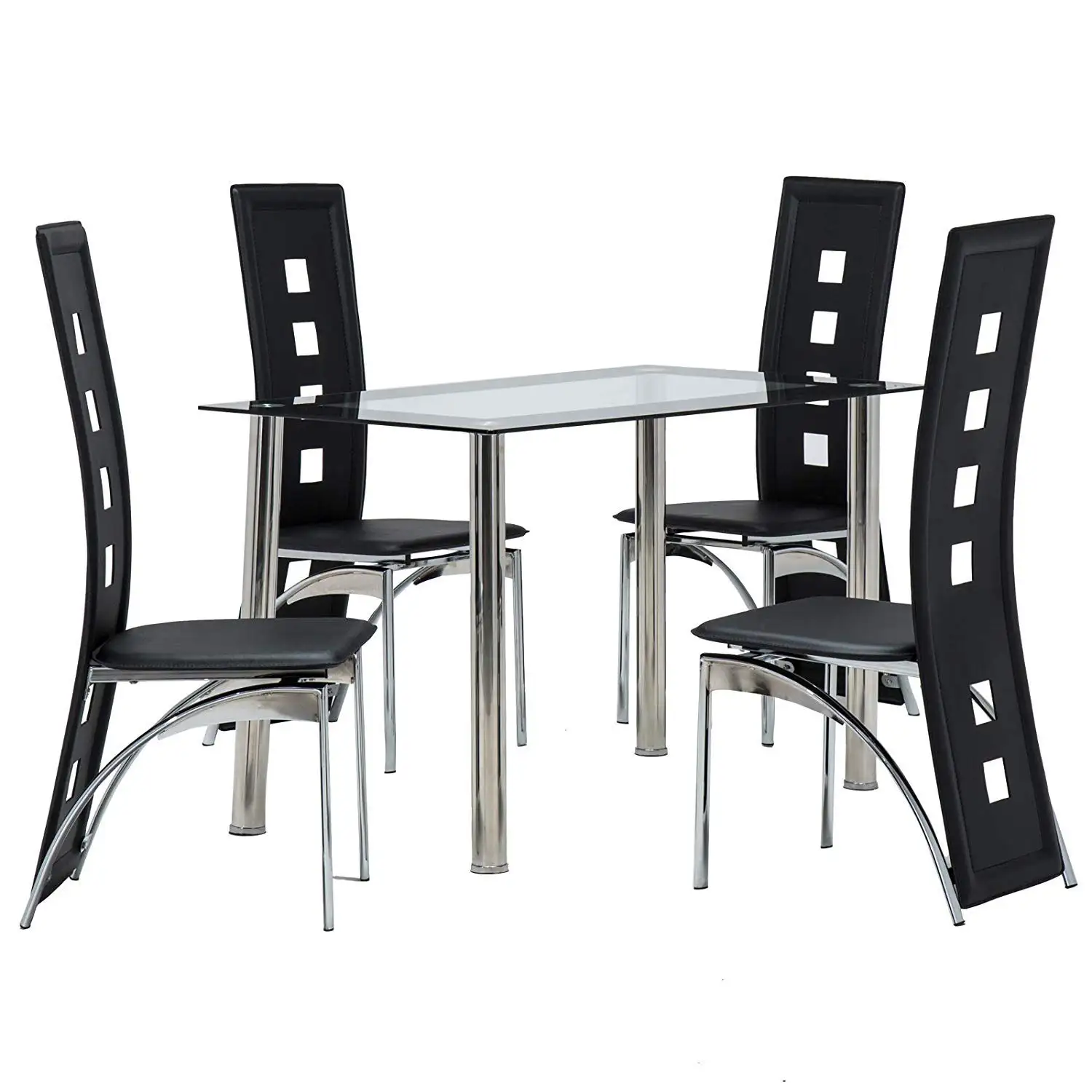 Nuovo design set da pranzo con due e quattro sedie comedores de acero inoxidable de 6 sillas