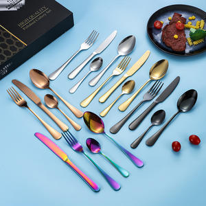 ชุดช้อนส้อมสั่งทำขายส่ง 24 ชิ้น ชุดช้อนและส้อมสีทอง ชุดช้อนส้อมงานแต่งงานสีโรสโกลด์ ชุดช้อนส้อมสีดำทองสำหรับใช้ในบ้าน - Product Image 6