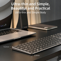 Nouveau clavier sans fil 2,4 G à succès, 108 touches, interface USB 3.0, pour PC portable, interrupteurs noirs, disposition US, anglais, UK, DE, FR