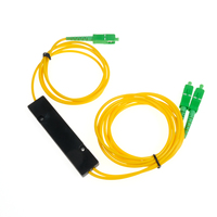 Kotak ABS SCUPC dengan Mode tunggal optik 1x2 PLC modul pembagi serat PLC pemisah untuk FTTH kompatibel dengan jaringan WiFi 4G