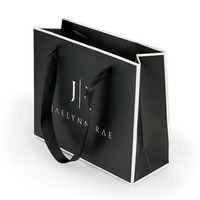 Logo personnalisé noir mat papier vêtement emballage cadeau sac en papier sac à provisions sacs en papier de luxe avec poignée
