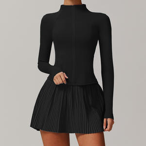 2 piezas al por mayor de manga larga tenis gimnasio Golf Active Wear cremallera chaqueta y faldas gimnasio Fitness Yoga conjunto para mujeres - Product Image 2