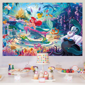 Fondo Fotográfico con Temática <span class=keywords><strong>de</strong></span> Sirena, Pancarta <span class=keywords><strong>de</strong></span> Fondo <span class=keywords><strong>de</strong></span> Princesa Ariel para Decoración <span class=keywords><strong>de</strong></span> Fiestas <span class=keywords><strong>de</strong></span> <span class=keywords><strong>Cumpleaños</strong></span> Infantiles - Product Image 2