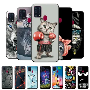 For Samsung Galaxy M31 Butterfly Cool Fashion Pattern Protective Case Bumper Cute Panda Butterfly Beach Back Cover