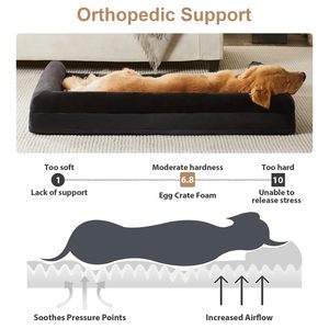 Lits pour chiens de grande taille, lit orthopédique pour chiens de taille moyenne à grande, lit pour animaux de compagnie avec housse lavable - Product Image 2
