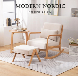 Factory Direct Supply European Nordic Style Wooden Solid Wood <strong>Rocking</strong> <strong>Chair</strong> Living Room <strong>Arm</strong> <strong>Chair</strong> - Product Image 6