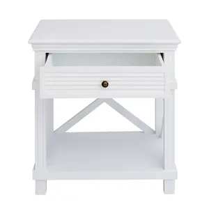 Customizable One Drawer Nightstand - 60cm <strong>Compact</strong> <strong>Bedside</strong> <strong>Table</strong> (White/Black Optional) - Product Image 4