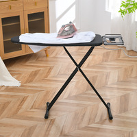 Planche à repasser pliable réglable sur 7 niveaux avec housse en coton tricoté résistant à la chaleur pour la buanderie à domicile