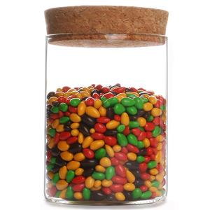 Glass Storage Jar 65x100mm Flat Bottom With Cork Stopper Thick Wall Seal For Candy Storage - Product Image 1