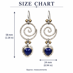 Orecchini Pendenti Vintage Blu Scuro, Gioielli Artistici di Moda per Donne - Product Image 5