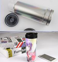 Tasses à café thermos sous vide en acier inoxydable, métal, double paroi, gobelet isolé avec couvercle, vente en gros